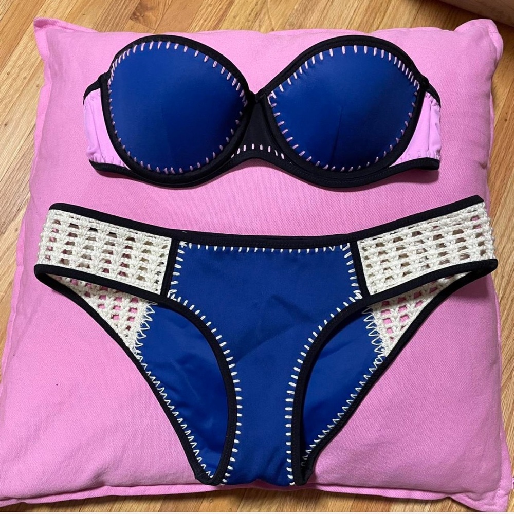 Victoria’s Secret blue and pink bikini set - 34B and small bottoms